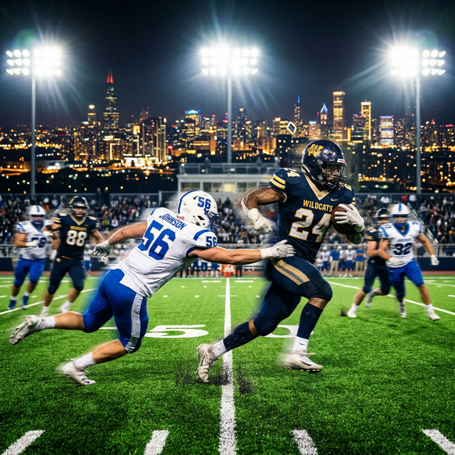 Night match in action